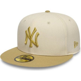 Gorra plana beige y marrón ajustada 59FIFTY League Essential de New York Yankees MLB de New Era