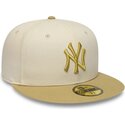 gorra-plana-beige-y-marron-ajustada-59fifty-league-essential-de-new-york-yankees-mlb-de-new-era