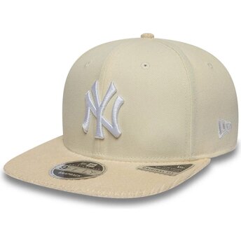 Gorra plana beige snapback 9FIFTY Cord Visor de New York Yankees MLB de New Era