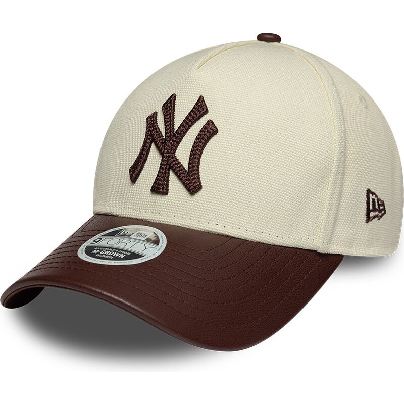 gorra-curva-beige-y-marron-ajustable-para-mujer-9forty-m-crown-fabric-mix-de-new-york-yankees-mlb-de-new-era