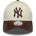 gorra-curva-beige-y-marron-ajustable-para-mujer-9forty-m-crown-fabric-mix-de-new-york-yankees-mlb-de-new-era