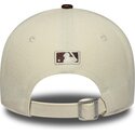 gorra-curva-beige-y-marron-ajustable-para-mujer-9forty-m-crown-fabric-mix-de-new-york-yankees-mlb-de-new-era