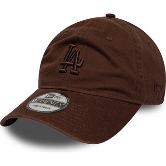 Gorra curva marrón ajustable con logo marrón 9TWENTY Washed Midi Logo de Los Angeles Dodgers MLB de New Era