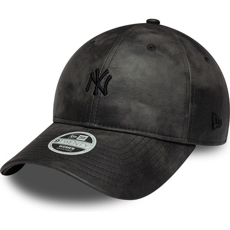 gorra-curva-negra-ajustable-para-mujer-con-logo-negro-9twenty-washed-pu-de-new-york-yankees-mlb-de-new-era