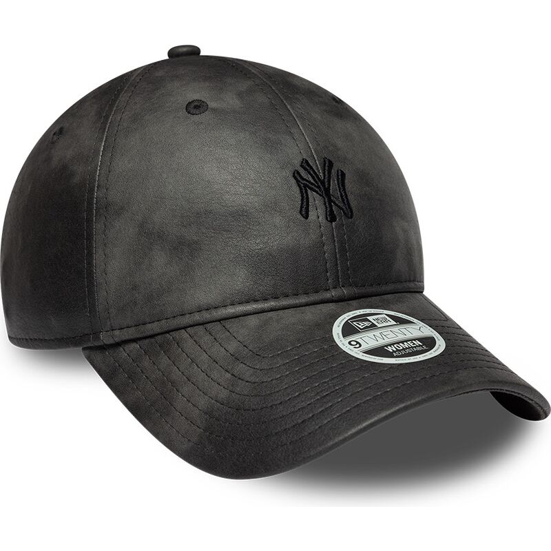 gorra-curva-negra-ajustable-para-mujer-con-logo-negro-9twenty-washed-pu-de-new-york-yankees-mlb-de-new-era