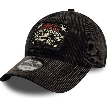 Gorra curva negra ajustable 9TWENTY Patch Acid Cord Hot Rods de New Era