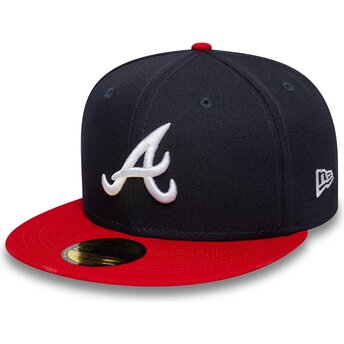 Gorra plana azul marino y roja ajustada 59FIFTY AC Perf de Atlanta Braves MLB de New Era