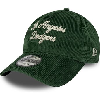 Gorra curva verde ajustable 9TWENTY A Frame Cord Script de Los Angeles Dodgers MLB de New Era