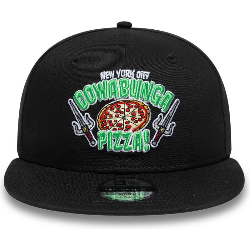 gorra-plana-negra-snapback-para-nino-9fifty-cowabunga-pizza-de-tortugas-ninja-de-new-era