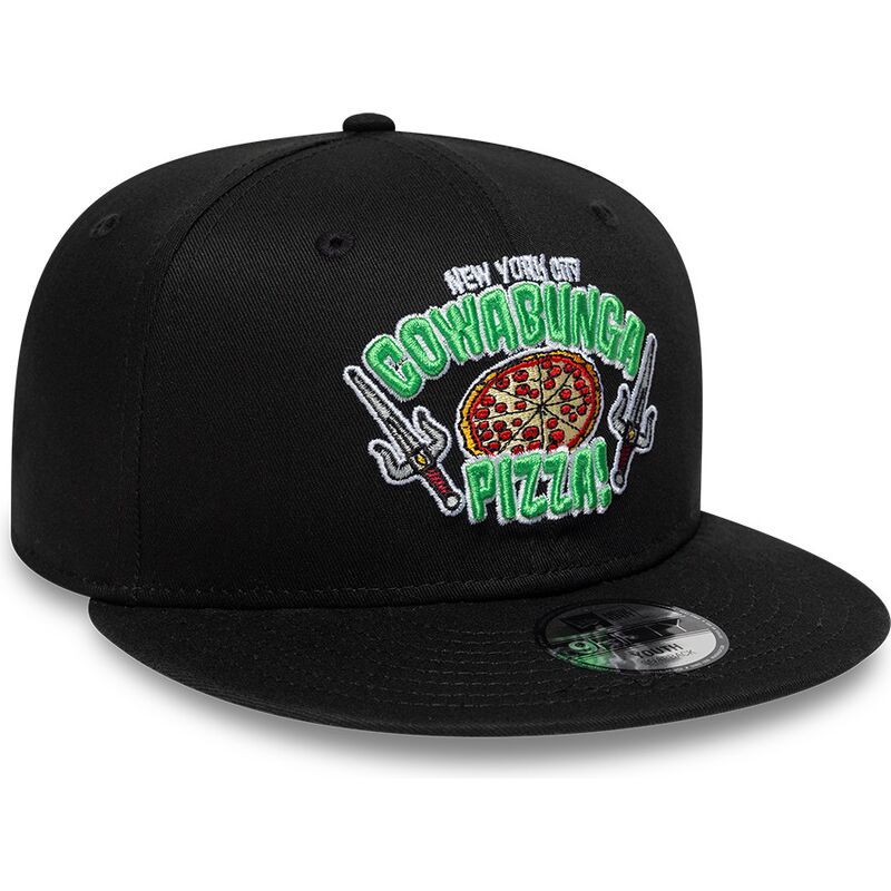 gorra-plana-negra-snapback-para-nino-9fifty-cowabunga-pizza-de-tortugas-ninja-de-new-era