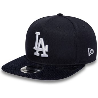 Gorra plana azul marino snapback 9FIFTY Cord Visor de Los Angeles Dodgers MLB de New Era