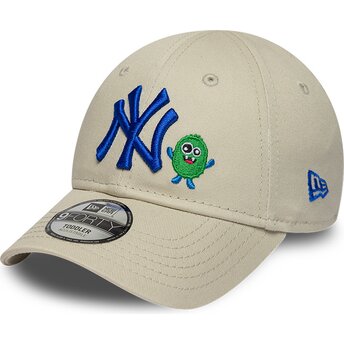 Gorra curva beige ajustable con logo azul 9FORTY Monster Icon de New York Yankees MLB de New Era