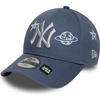 Gorra curva azul ajustable para niño 9FORTY Space Glow In The Dark de New York Yankees MLB de New Era