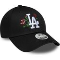 gorra-curva-negra-snapback-para-mujer-9forty-rose-sequin-de-los-angeles-dodgers-mlb-de-new-era