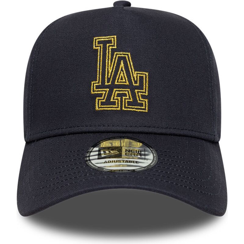 gorra-curva-azul-marino-snapback-con-logo-dorado-e-frame-metallic-outline-de-los-angeles-dodgers-mlb-de-new-era