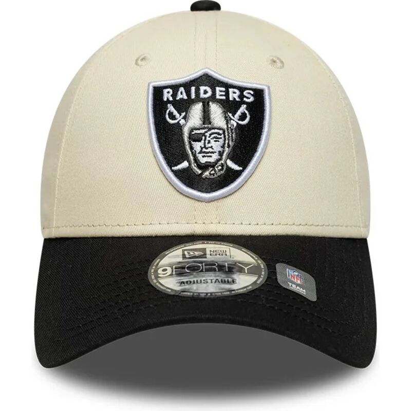 gorra-curva-beige-y-negra-ajustable-9forty-colour-block-de-las-vegas-raiders-nfl-de-new-era