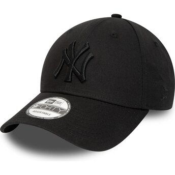 Gorra curva negra ajustable con logo negro 9FORTY League Essential de New York Yankees MLB de New Era