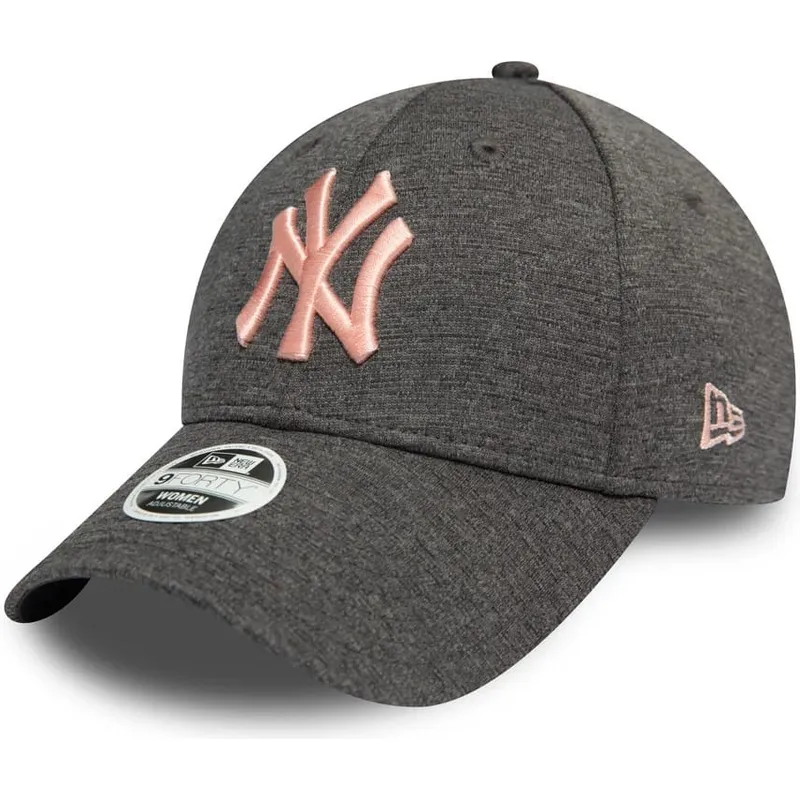 gorra-curva-gris-ajustable-con-logo-rosa-9forty-tech-jersey-de-new-york-yankees-mlb-de-new-era gorra-curva-gris-ajustable-con-logo-rosa-9forty-tech-jersey-de-new-york-yankees-mlb-de-new-era