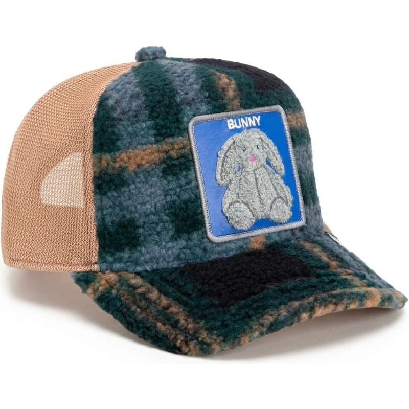 gorra-trucker-verde-y-beige-conejo-de-peluche-bunny-double-stuffed-the-farm-de-goorin-bros