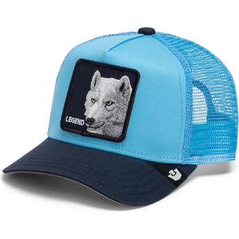 Gorra trucker azul para niño lobo Legend Wolf Original Recipe The Farm de Goorin Bros.