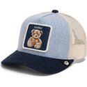 gorra-trucker-azul-marino-para-nino-oso-de-peluche-denim-cuddly-original-recipe-denim-the-farm-de-goorin-bros