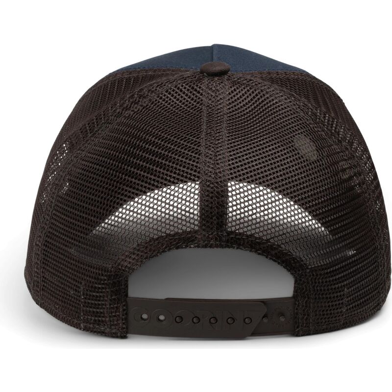 gorra-trucker-marron-y-azul-marino-ardilla-over-the-line-squirrel-out-of-bounds-nuts-the-farm-de-goorin-bros