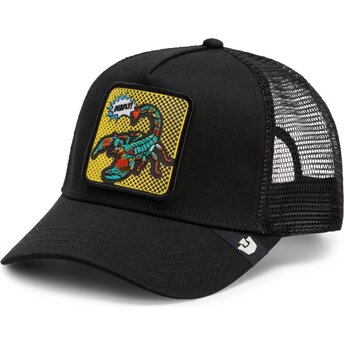 Gorra trucker negra escorpión Deadly Scorpion Pop Art Strikes Back The Farm de Goorin Bros.