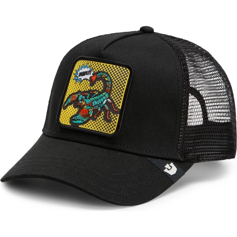 gorra-trucker-negra-escorpion-deadly-scorpion-pop-art-strikes-back-the-farm-de-goorin-bros