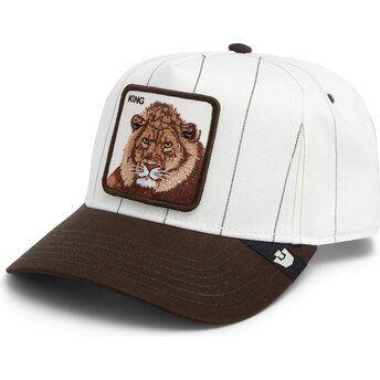Gorra curva gris y marrón snapback león Pinstripe Lion King Playmakers The Farm de Goorin Bros.