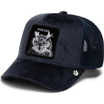 Gorra trucker azul marino búho Velour Wise Ass The Farm de Goorin Bros.