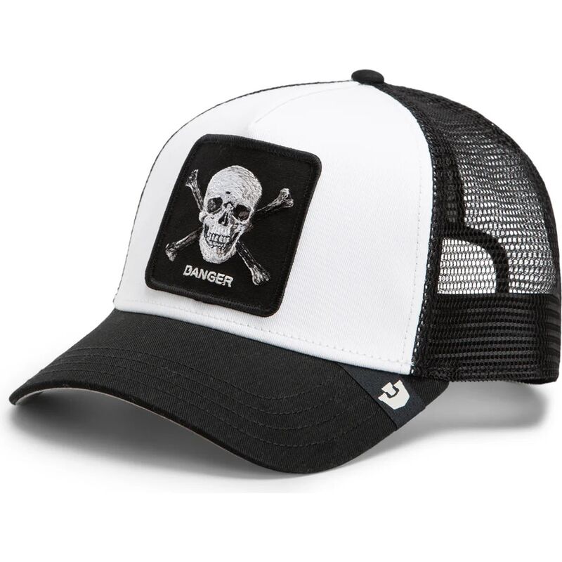 gorra-trucker-negra-y-blanca-calavera-danger-skull-and-crossbones-original-recipe-the-farm-de-goorin-bros gorra-trucker-negra-y-blanca-calavera-danger-skull-and-crossbones-original-recipe-the-farm-de-goorin-bros
