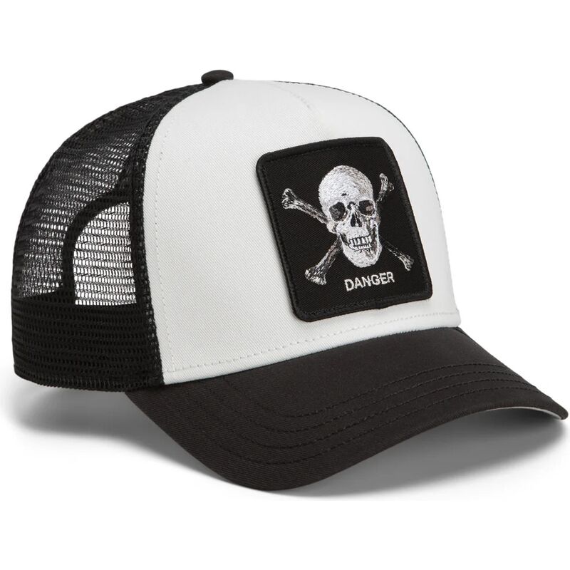 gorra-trucker-negra-y-blanca-calavera-danger-skull-and-crossbones-original-recipe-the-farm-de-goorin-bros gorra-trucker-negra-y-blanca-calavera-danger-skull-and-crossbones-original-recipe-the-farm-de-goorin-bros