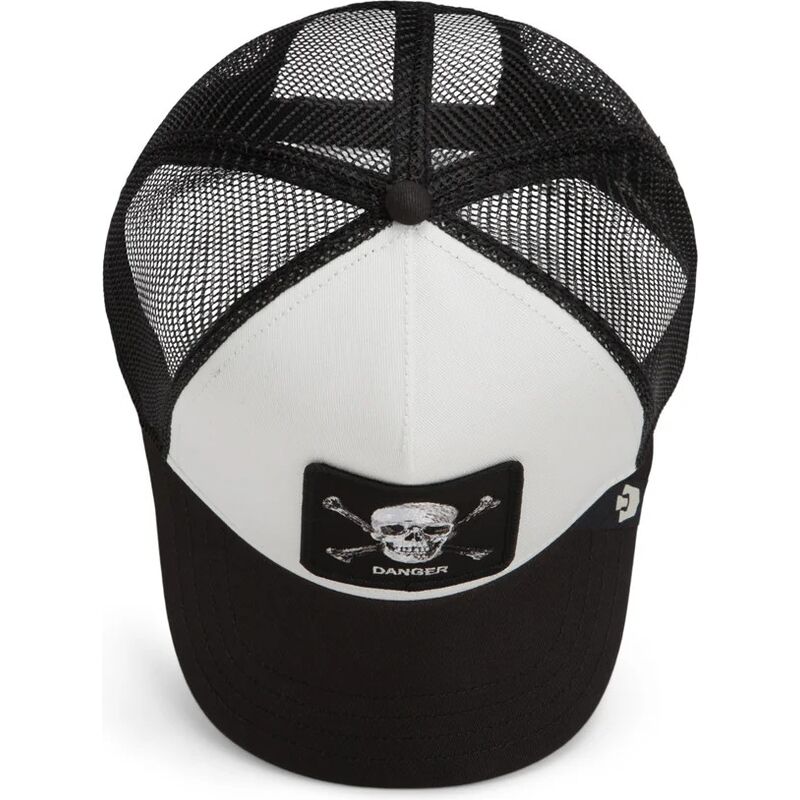 gorra-trucker-negra-y-blanca-calavera-danger-skull-and-crossbones-original-recipe-the-farm-de-goorin-bros gorra-trucker-negra-y-blanca-calavera-danger-skull-and-crossbones-original-recipe-the-farm-de-goorin-bros