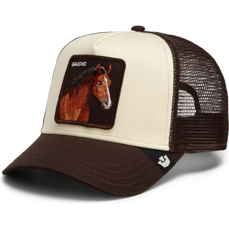 gorra-trucker-marron-y-beige-caballo-gaucho-original-recipe-the-farm-de-goorin-bros