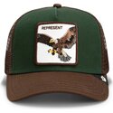 gorra-trucker-verde-y-marron-aguila-represent-eagle-original-recipe-the-farm-de-goorin-bros