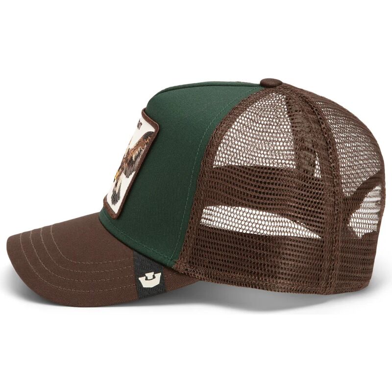 gorra-trucker-verde-y-marron-aguila-represent-eagle-original-recipe-the-farm-de-goorin-bros