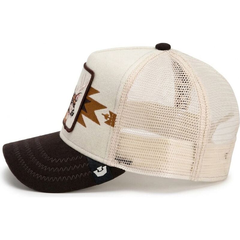 gorra-trucker-crema-y-marron-ciervo-canyon-bae-trailblazer-the-farm-de-goorin-bros
