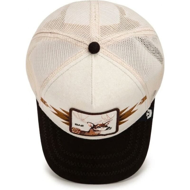 gorra-trucker-crema-y-marron-ciervo-canyon-bae-trailblazer-the-farm-de-goorin-bros