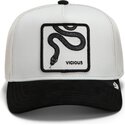 gorra-trucker-blanca-y-negra-serpiente-digital-vicious-split-decision-the-farm-de-goorin-bros