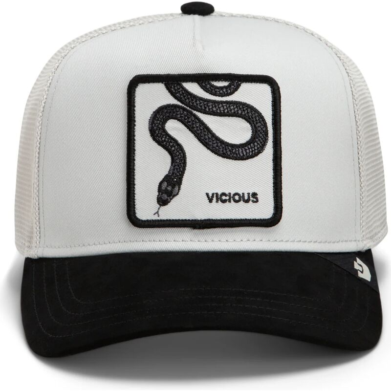 gorra-trucker-blanca-y-negra-serpiente-digital-vicious-split-decision-the-farm-de-goorin-bros