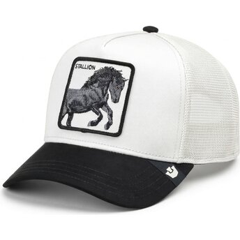 Gorra trucker blanca y negra caballo Digital Stallion Split Decision The Farm de Goorin Bros.