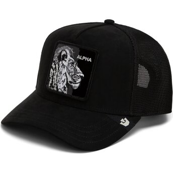 Gorra trucker negra león Black Out Lion Blackened Metallic Alpha The Farm de Goorin Bros.