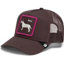 gorra-trucker-marron-perro-shadow-bull-terrier-off-the-leash-the-farm-de-goorin-bros