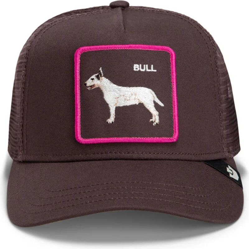gorra-trucker-marron-perro-shadow-bull-terrier-off-the-leash-the-farm-de-goorin-bros