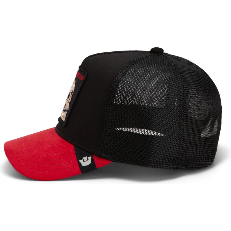 gorra-trucker-negra-y-roja-calavera-cancelled-skull-trucker-microsuede-the-farm-de-goorin-bros gorra-trucker-negra-y-roja-calavera-cancelled-skull-trucker-microsuede-the-farm-de-goorin-bros
