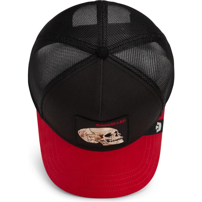 gorra-trucker-negra-y-roja-calavera-cancelled-skull-trucker-microsuede-the-farm-de-goorin-bros gorra-trucker-negra-y-roja-calavera-cancelled-skull-trucker-microsuede-the-farm-de-goorin-bros