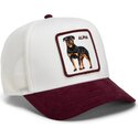 gorra-trucker-blanca-y-granate-rottweiler-suede-alpha-microsuede-the-farm-de-goorin-bros