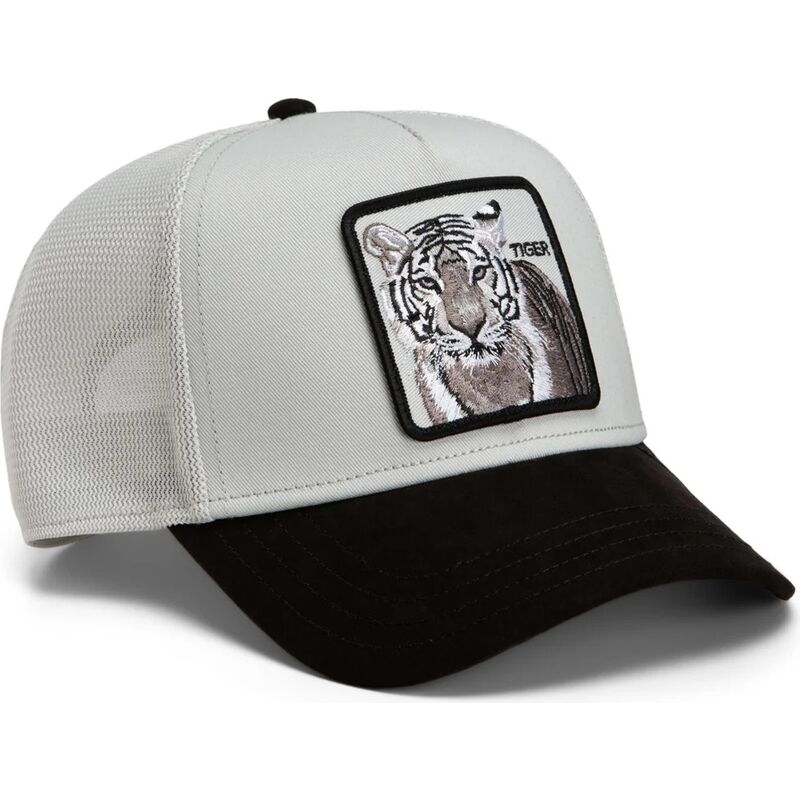 gorra-trucker-gris-y-negra-tigre-suede-tiger-microsuede-the-farm-de-goorin-bros