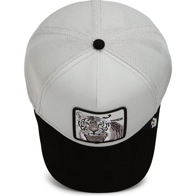 gorra-trucker-gris-y-negra-tigre-suede-tiger-microsuede-the-farm-de-goorin-bros