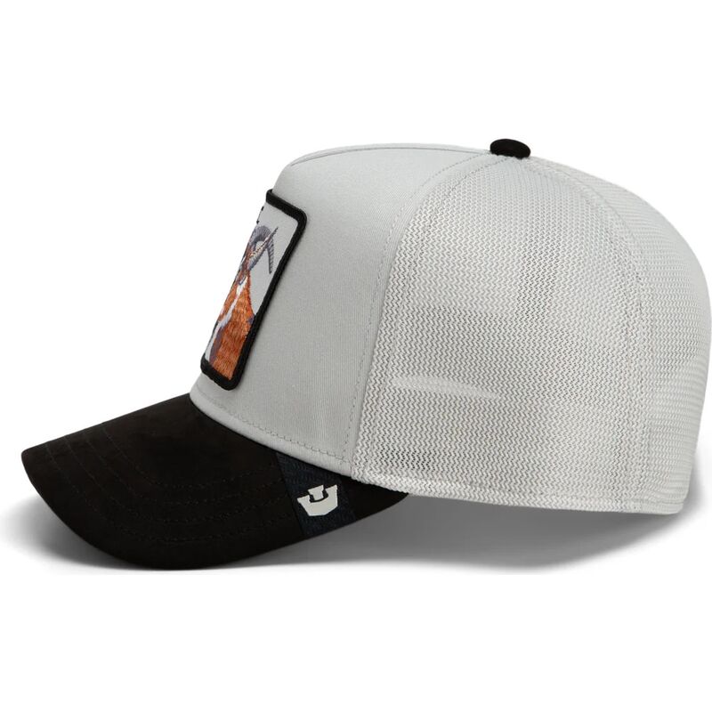 gorra-trucker-gris-y-negra-cabra-suede-greatest-goat-microsuede-the-farm-de-goorin-bros gorra-trucker-gris-y-negra-cabra-suede-greatest-goat-microsuede-the-farm-de-goorin-bros